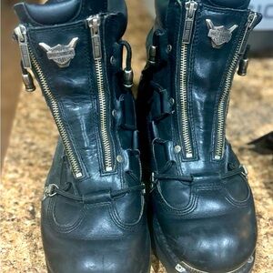 HARLEY DAVIDSON Mens 91680 BRAKE LIGHT Black Leather Motorcycle Riding Boots 11